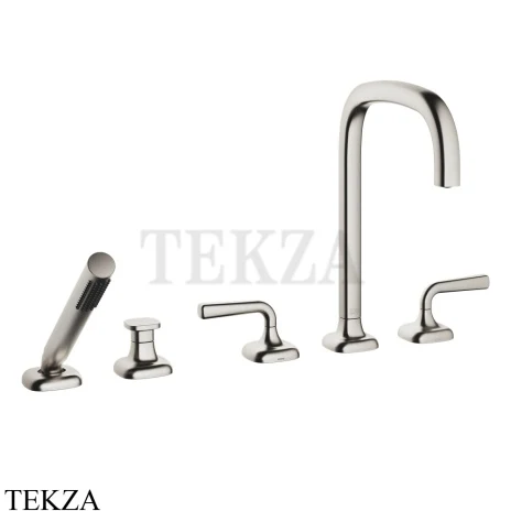 Dornbracht COYA Смеситель для ванны на 5 отверстий с гарнитуром 27522414-06, платина матовая