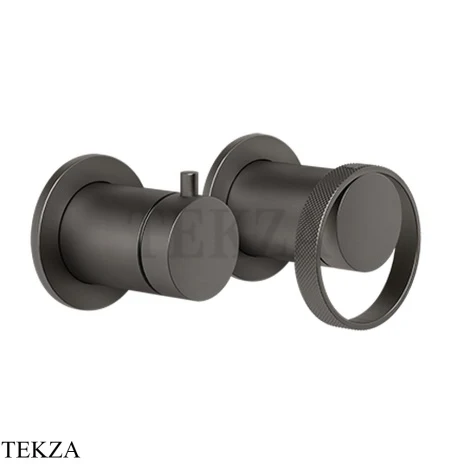 Gessi ANELLO Смеситель для душа с переключателем 2 потока ванна-душ 63380-707, Black Metal Brushed PVD