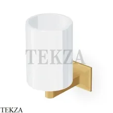 Zucchetti Bellagio Стакан настенный, керамика белая ZAC513.C41, brushed gold Zucchetti Bellagio Стакан настенный, керамика белая ZAC513.C41, brushed gold