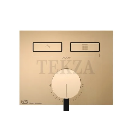 Gessi HI-FI Однорычажный смеситель, на 2 потока, внешняя часть 63079-735, бронза глянец