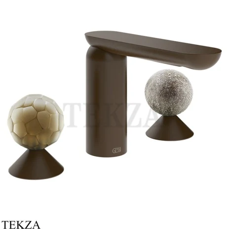 Gessi Perle Смеситель для раковины на 3 отв., без гарнитура 74465-845, бронза Dark Brush
