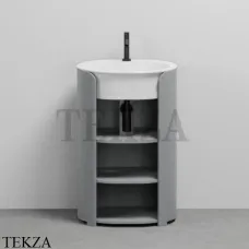 CIELO I Catini Tiberino Тумба отдельностоящая CAMTL, с 3-мя полками, слив в стену, Brina-белый глянец