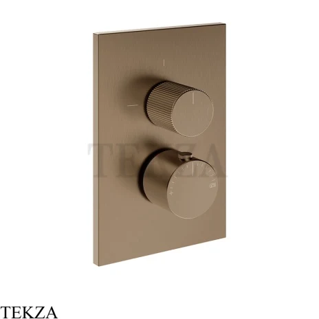 Gessi Habito RIGATO Термостат для душа, 3 потока, внешняя часть 73537-761, Coffee Bronze Brushed PVD