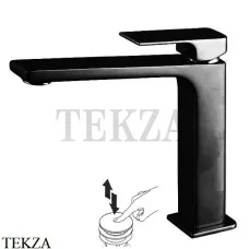 FIMA Carlo Frattini FIT Смеситель для раковины, с донным клапаном, F3381LNS черный матовый