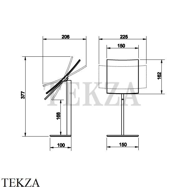 Gessi Rettangolo Зеркало косметическое поворотное х2, без подсветки 20988-031, хром глянец