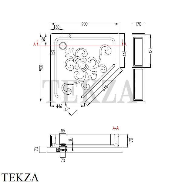 Devon&Devon ARABESQUE PENTA Душевой поддон 1DEPDARABPEN100A, белый матовый