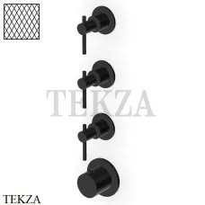 Zucchetti Helm Diagonal Термостат для душа на 3 потока, внешняя часть ZHL803.XP81G3, brushed total black PVD