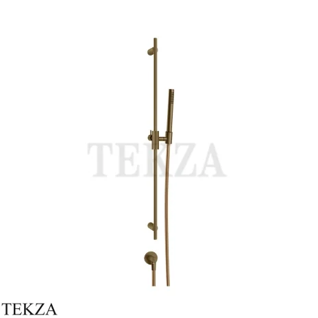 Gessi ANELLO Штанга в комплекте с душевой лейкой и выводом 63482-791, Deep Bronze Br. PVD