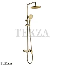 Boheme SPECTRE Стойка для душа со смесителем, излив, верхний душ 458-G, Золото глянец