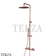 Newform Душевая колонна с термостатом, ручным и верхним душем 61165.58.061, PVD Copper bronze