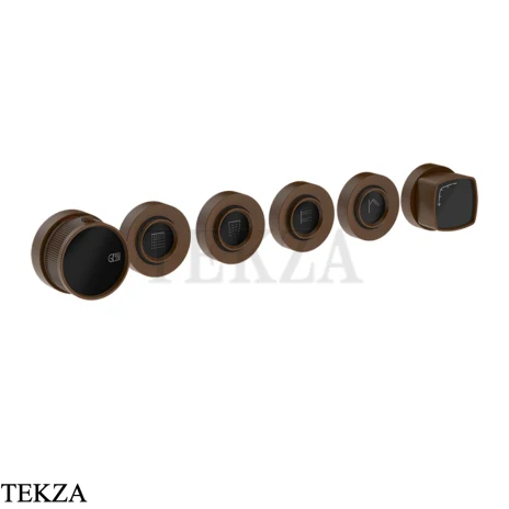 Gessi Jacqueline Термостат для душа на 4 потока, внешняя часть 77138-845, бронза Dark Brush