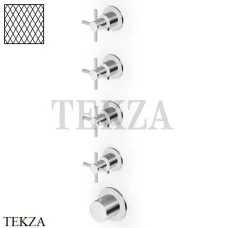 Zucchetti Helm Diagonal Термостат для душа на 4 потока, внешняя часть ZHM804.XG3, нержавеющая сталь brushed