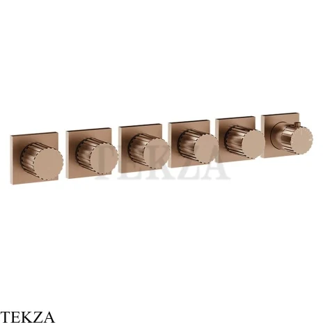 Gessi Incastri Термостат для душа 5 потоков, внешняя часть 75340-708, медь Brushed