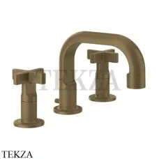 Gessi INCISO+ Смеситель для раковины на 3 отверстия, с донным клапаном 58111-713, Antique Brass