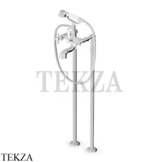 Zucchetti Delfi Смеситель для ванны напольный, с гарнитуром Z46270, хром глянец