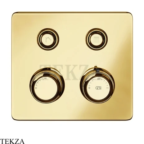 Gessi VENTI20 Термостатический смеситель на 2 потока, внешняя часть 65232-246, Gold PVD