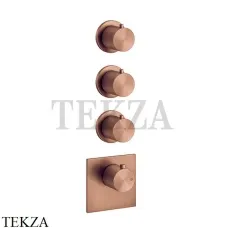 Gessi 316 WELLNESS Термостат 3 выхода, внешняя часть 54506-708, Copper Brushed