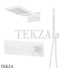 Boheme FUSION Смеситель для душа, 3 потока, верхний душ, гарнитур 130-MW, белый матовый