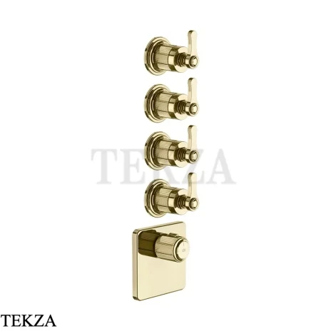 Gessi VENTI20 Термостат для душа, 4 потока, внешняя часть 65210-710, Brass PVD