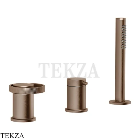 Gessi ANELLO Смеситель на борт ванны без излива, с гарнитуром 63347-708, Copper Brushed PVD