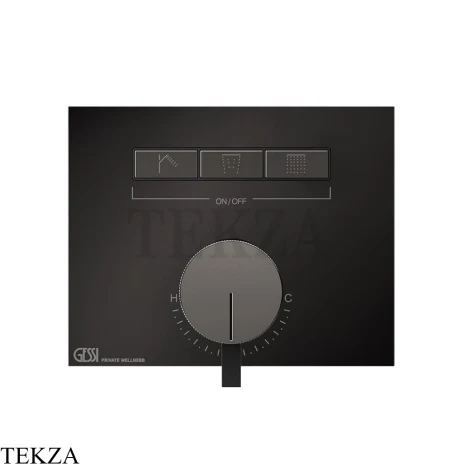 Gessi HI-FI Однорычажный смеситель, на 3 поток, внешняя часть 63081-706, Black Metal PVD
