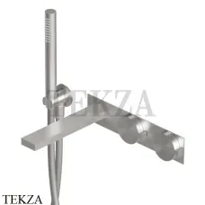 Ritmonio Dot316 Смеситель для ванны с гарнитуром, внешняя часть PR50EC102 INOX, Brushed steel