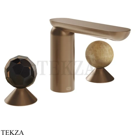 Gessi Perle Смеситель для раковины на 3 отв., без гарнитура 74235-708, медь Brushed