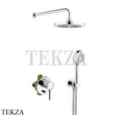 Kludi BOZZ Душевой комплект 7in1: cмеситель, ручной и верхний душ 386300576, хром глянец Kludi BOZZ Душевой комплект 7in1: cмеситель, ручной и верхний душ 386300576, хром глянец