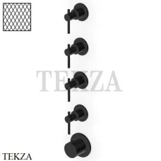 Zucchetti Helm Diagonal Термостат для душа на 4 потока, внешняя часть ZHL804.XP81G3, brushed total black PVD