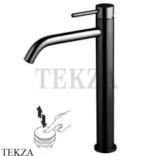 FIMA Carlo Frattini Spillo UP Смеситель для раковины, высокий XS, с донным клапаном, черный матовый