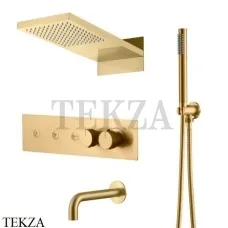 Boheme FUSION Termo Термостат для душа, 3 потока, излив, верхний душ, гарнитур 131-2-MG, Matt Gold