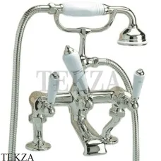 Devon&Devon DANDY Смеситель на борт ванны, с гарнитуром MARF40BNKS, никель глянец