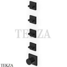 Zucchetti Aguablu Термостат для душа, 4 выхода, внешняя часть ZA5804.P81, brushed total black PVD