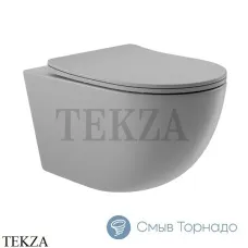 Aqueduto OVO Унитаз подвесной безободковый торнадо, сиденье c микролифтом OVOT2130, Серый матовый