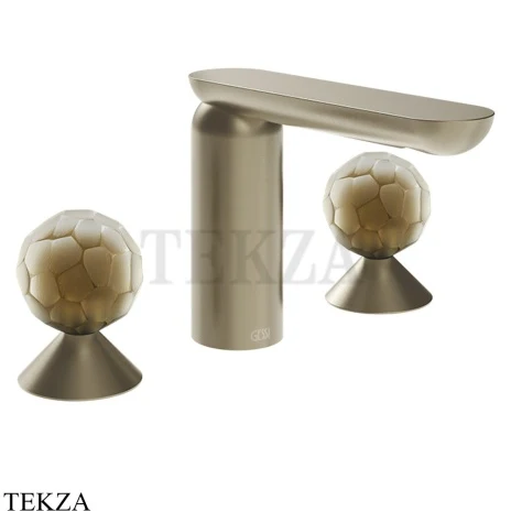 Gessi Perle Смеситель для раковины на 3 отв., без гарнитура 74445-149, нерж. сталь Brush / никель Brushed