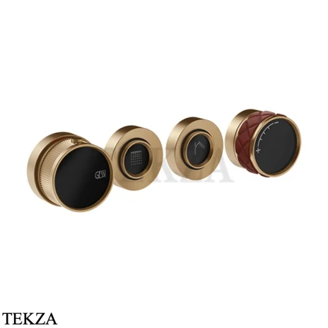 Gessi Pelle Tresse Термостат для душа на 2 потока, внешняя часть, 78234-431, Red Cherry/ Bronze Br. PVD