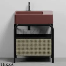 CIELO MARCEL Консоль напольная с ящиком Tinto nero, раковина Corallo