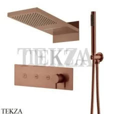 Boheme FUSION Смеситель для душа, 3 потока, верхний душ, гарнитур 130-BRB, Brushed Bronze