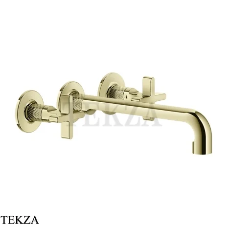 Gessi INCISO+ Смеситель для раковины на 3 отверстия, длинный, внешняя часть 58192-710, Brass PVD