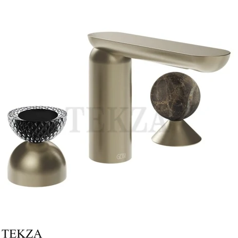 Gessi Perle Смеситель для раковины на 3 отв., без гарнитура 74718-149, нерж. сталь Brush / никель Brushed