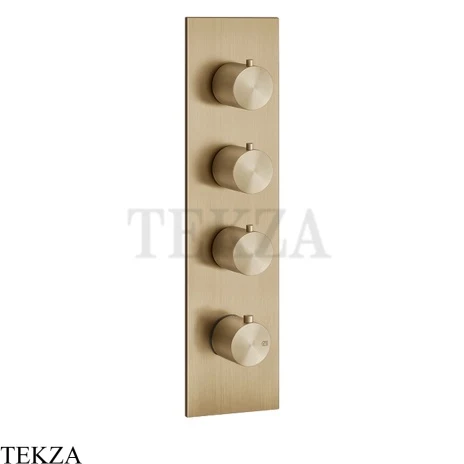 Gessi 316 WELLNESS Термостат 3 выхода на планке, внешняя часть 54516-726, Warm Steel Brushed PVD