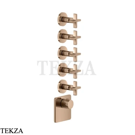 Gessi INCISO WELLNESS Термостат 5 выходов, внешняя часть 58350-030, Copper PVD