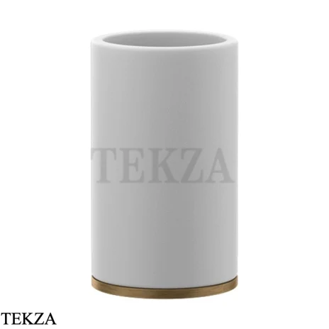 Gessi INCISO accessories Стакан настольный, композит белый 58531-713, Antique Brass