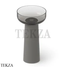 Dea Design Pedestal Basin Раковина напольная круглая Glasstech DD2027 480 R4, Smoky Black R4