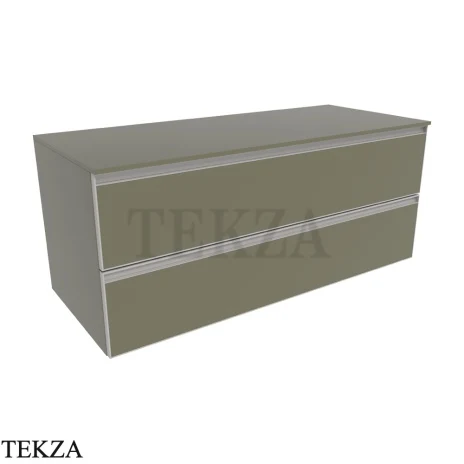 Flaminia Cubika тумба под раковину подвесная 120×50×50 см, 2 ящика, зелёный Verde Palude матовый