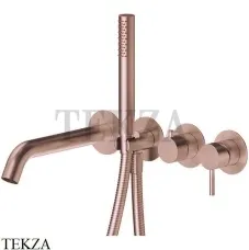 Newform X-Steel 316 Смеситель для ванны с гарнитуром, внешняя часть 69668EX.59.067, PVD Brushed copper bronze