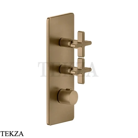 Gessi INCISO WELLNESS Термостат 2 выхода, внешняя часть 58224-791, Deep Bronze Br. PVD