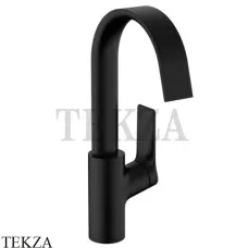 Hansgrohe Vivenis Смеситель для раковины, ручка сбоку, с донным клапаном 75030670, черный матовый