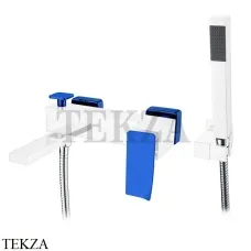 Boheme Q.2 Смеситель для ванны настенный, с гарнитуром 143-CRUV.2, Хром-синий