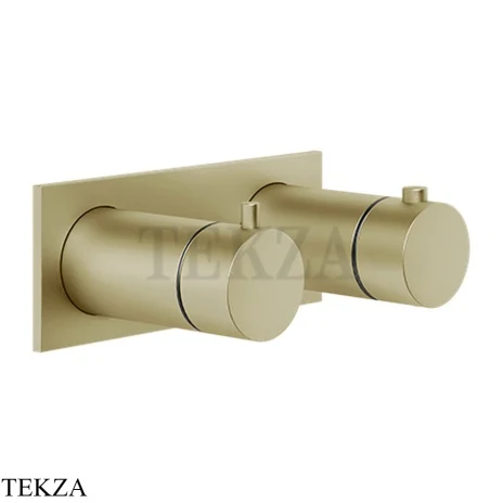 Gessi Ingranaggio-Anello Термостат для душа на планке, 2 потока, внешняя часть 63334-727, Brushed Brass PVD